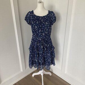 Lauren Ralph Lauren Women's floral tiered ruffled short sleeve dress